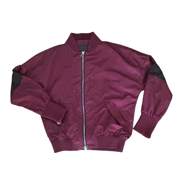Daniel Patrick LA Other - Daniel Patrick LA Maroon Oversized Bomber Jacket Sleeve Zippers Unisex SZ XS